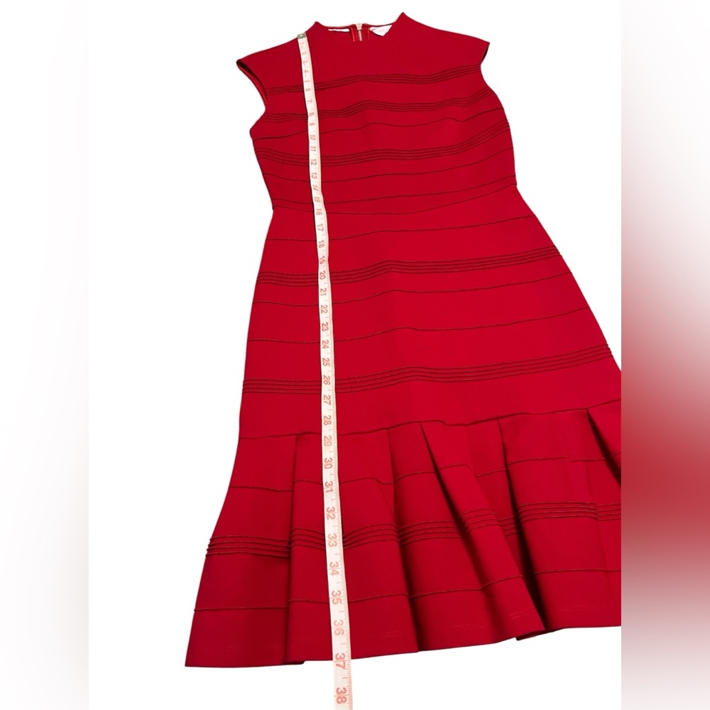 NWT TED BAKER LONDON flared skirt detail dress in bright red size 2 (USA size 6) - Picture 9 of 12
